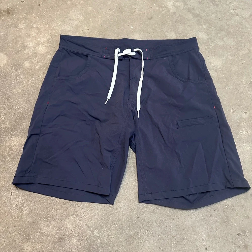 Kavu Shorts Mens XL Navy Blue Nylon Spandex Stretch Outdoor Hiking Board Shorts